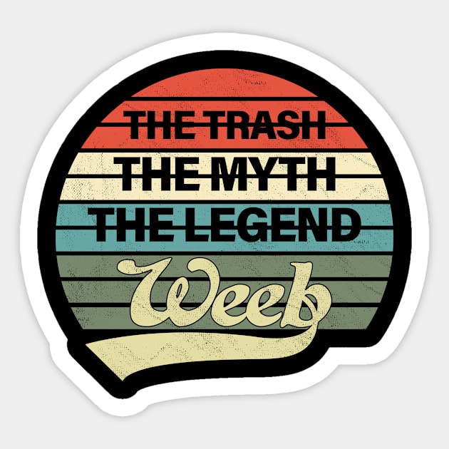 Weeb Trash Weeaboo Stuff Vintage Anime Meme Sticker by Alex21